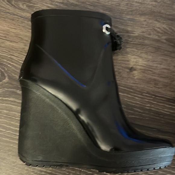 Coach Black Wedge Rainboots - Picture 6 of 16